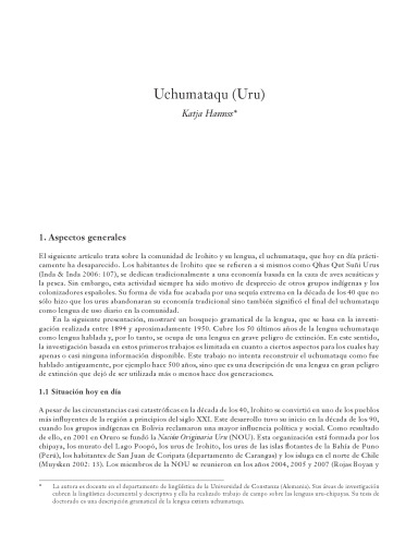 Uchumataqu (Uru/ Uruquilla)