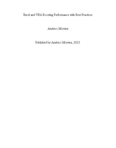 Mastering Microsoft Excel a Comprehensive Guide by Américo Moreira