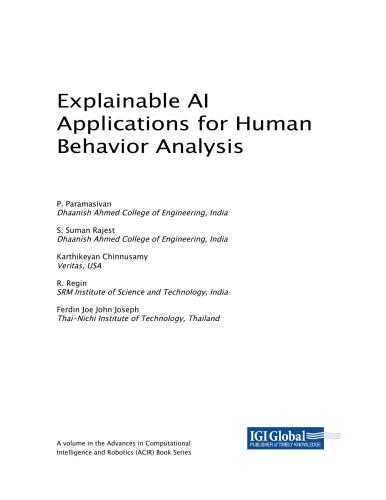 Explainable AI Applications for Human Behavior Analysis