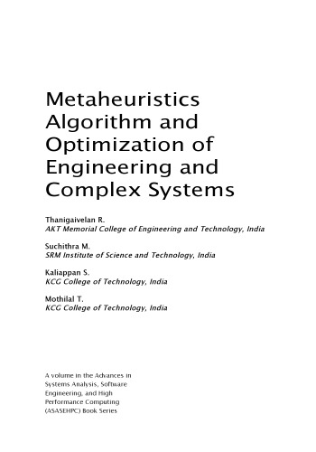 Metaheuristics Algorithm and Optimization of Engineering and Complex Systems
