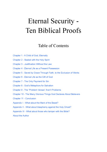 Eternal Security - Ten Biblical Proofs