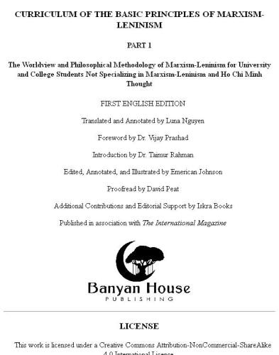 The Worldview and Philosophical Methodology of Marxism-Leninism: Curriculum of the Basic Principles of Marxism-Leninism, Part 1