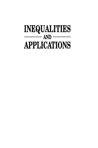 Inequalities and Applications