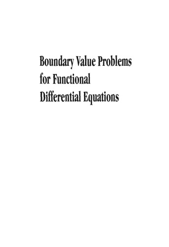 Boundary Value Problems for Functional Differential Equations