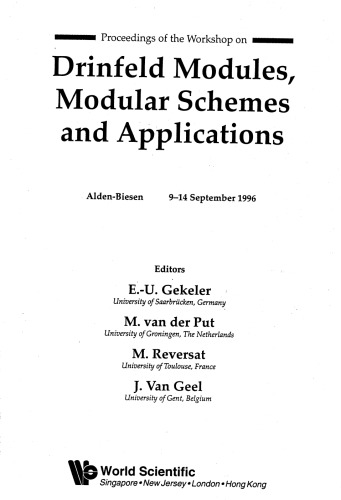 Drinfeld Modules, Modular Schemes and Applications