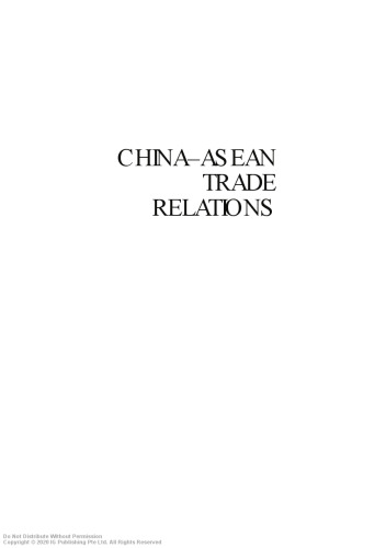 China-ASEAN Trade Relations : A Discussion on Complementarity and Competition