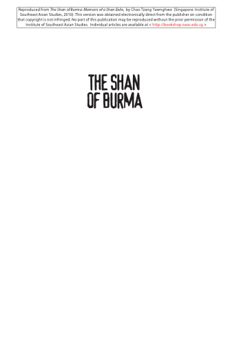 The Shan of Burma: Memoirs of a Shan Exile