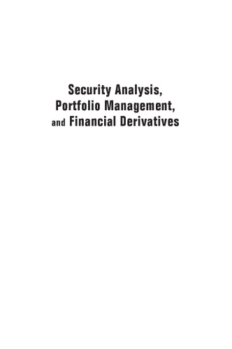 Security Analysis, Portfolio Management, and Financial Derivatives