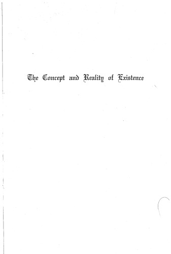 Concept and Reality of Existence