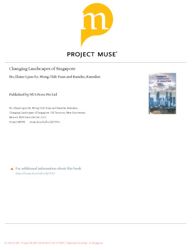 Changing Landscapes of Singapore: Old Tensions, New Discoveries