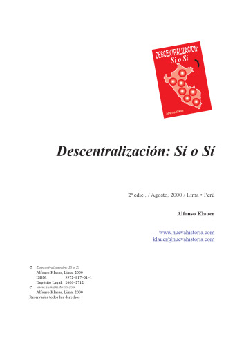 Descentralización: sí o sí (Perú)