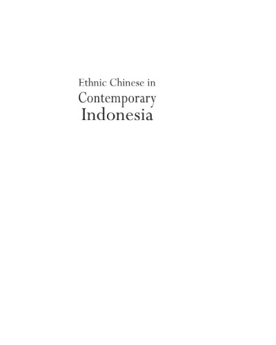 Ethnic Chinese in Contemporary Indonesia