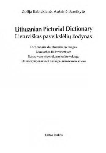 Lietuviškas paveikslėlių žodynas (Lithuanian Pictorial Dictionary)