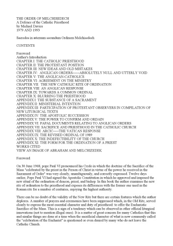 The Order of Melchisedech: A Defence of the Catholic Priesthood, 2nd Edition