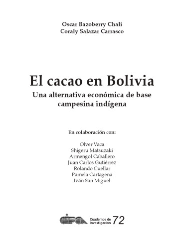 El cacao en Bolivia: una alternativa económica de base campesina indígena