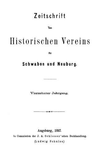 Zeitschrift des Historischen Vereins für Schwaben und Neuburg