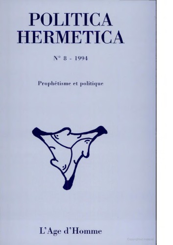 Politica Hermetica 8 - Prophétisme et Politique