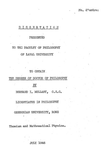 Thomism and Mathematical Physics