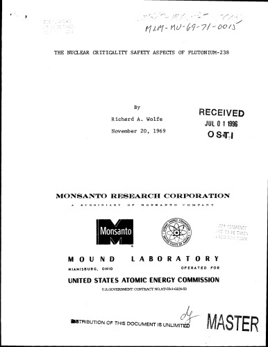 Nuclear Criticality Safety Aspects of Pu-238