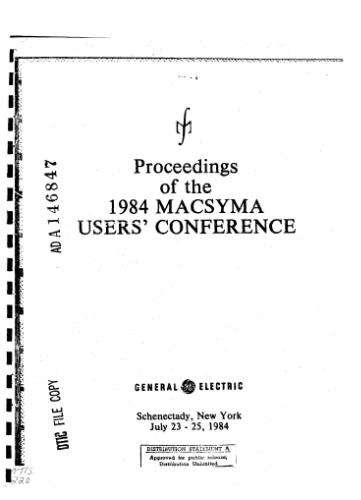 Proceedings of the 1984 Macsyma Users’ Conference