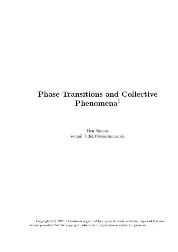 Phase transitions and collective phenomena
