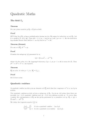 Quadratic Maths