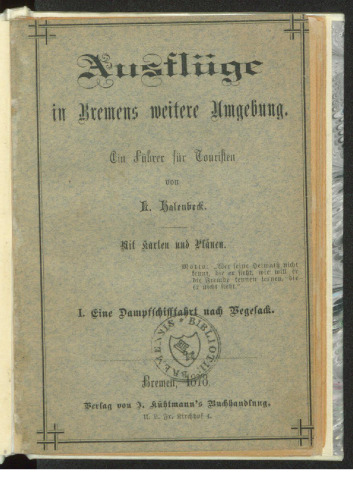 Eine Dampfschifffahrt von Bremen navh Vegesack