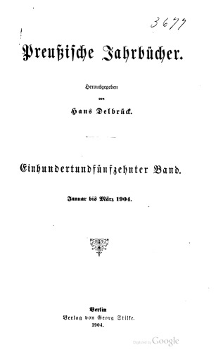 Preußische Jahrbücher