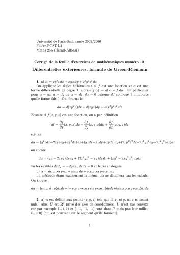 UE Math 255, PCST, L2, Orsay, 2005/2006