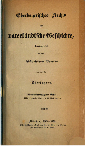 Oberbayerisches Archiv für vaterländische Geschichte