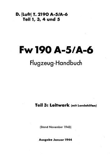 Aircraft Manual - Fw 190 Part 3 [A-5, A-6]