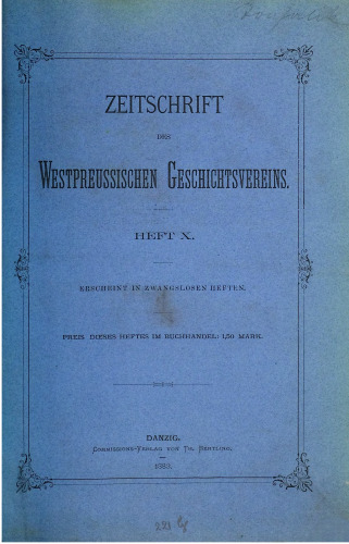 Zeitschrift des Westpreußischen Geschichtsvereins