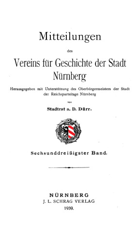 Mitteilungen des Vereins für Geschichte der Stadt Nürnberg