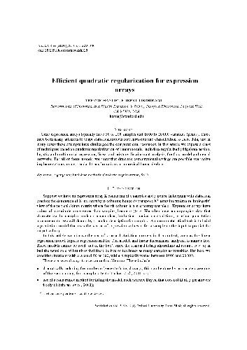 Efficient quadratic regularization for expression arrays