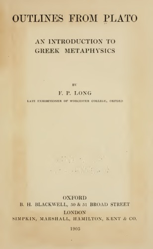 Outlines from Plato. An Introduction to Greek Metaphysics