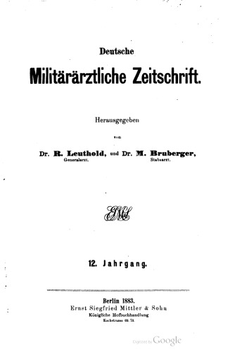 Deutsche Militärärztliche Zeitschrift