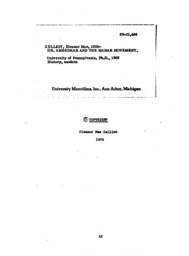 Dr. Ambedkar and the Mahar movement