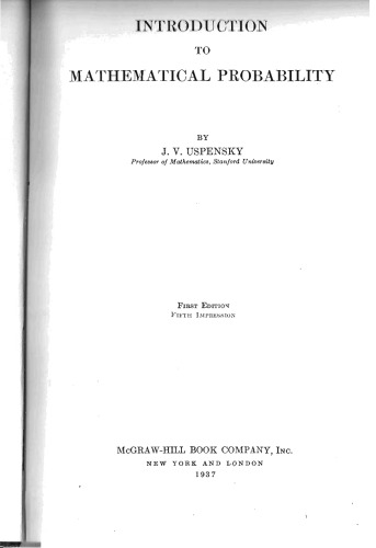 Introduction to mathematical probability