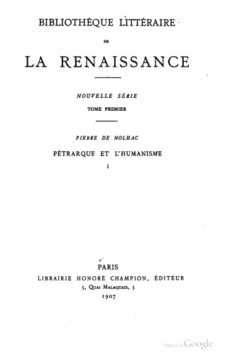 Pétrarque et l'humanisme