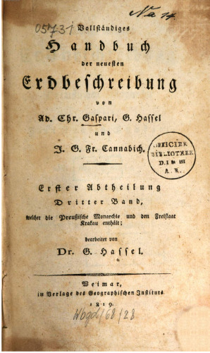 Vollständiges Handbuch der neuesten Erdbeschreibung