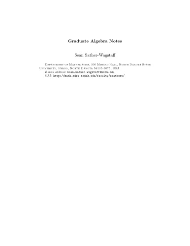 Graduate Algebra Notes