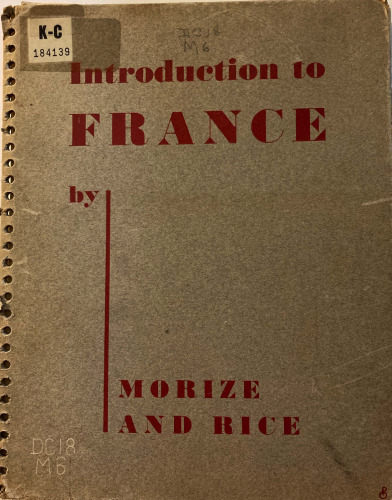 An Introduction to France: An Outline for Study and Reference