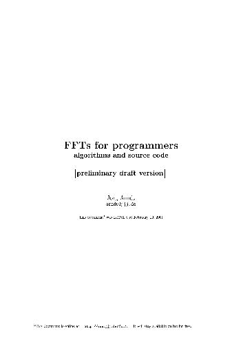 FFTs for Programmers Algorithms and Source Code