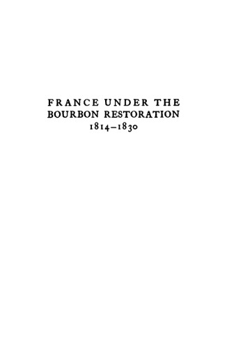 France Under the Bourbon Restoration, 1814-1830