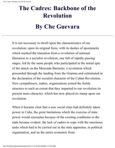 The Cadres: Backbone of the Revolution