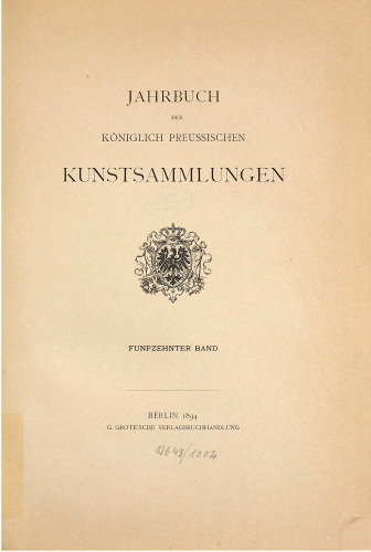 Jahrbuch der Königlich Preußischen Kunstsammlungen
