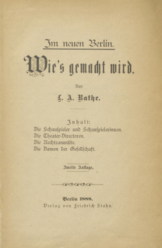 Im neuen Berlin. Wie's gemacht wird