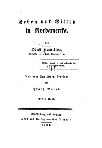 Leben und Sitten in Nordamerika