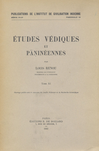 Études védiques et pāṇinéennes