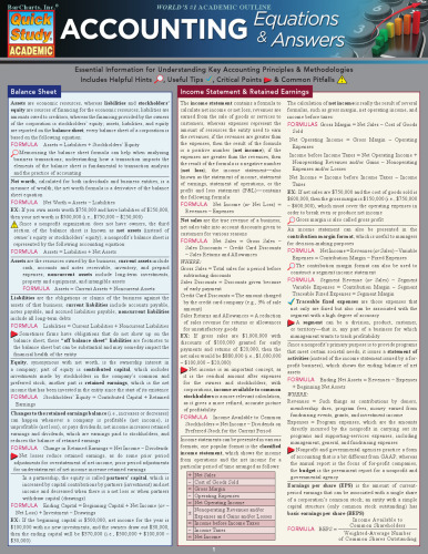 Accounting Equations & Answers